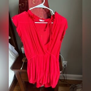 Sage The Label Red Tie Up Romper